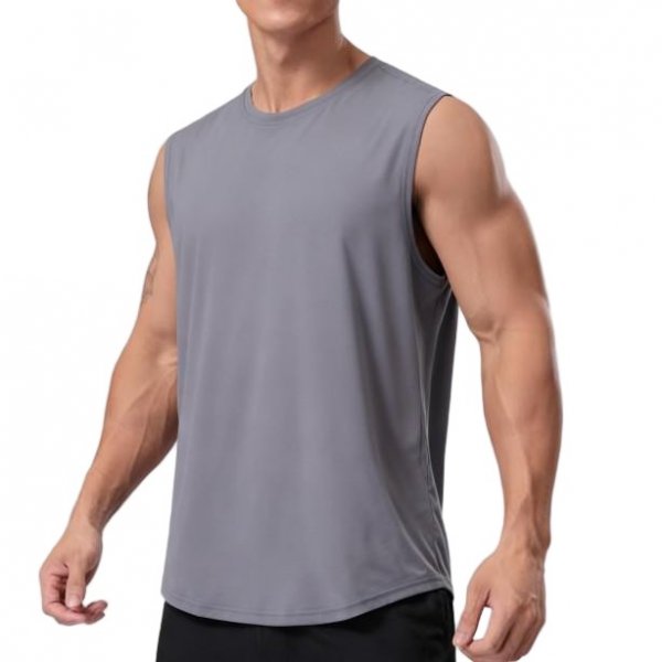 Men's Grey Sleeveless Athletic Tank Top